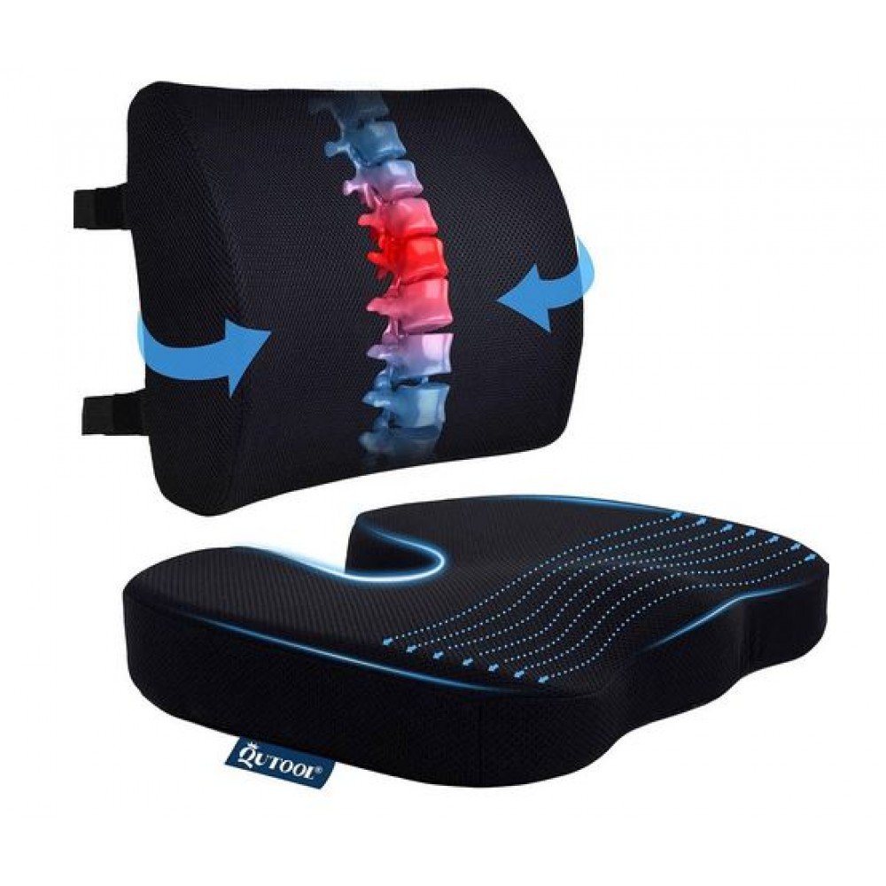 Seat Cushion & Lumbar Support Pillow for Office Chair