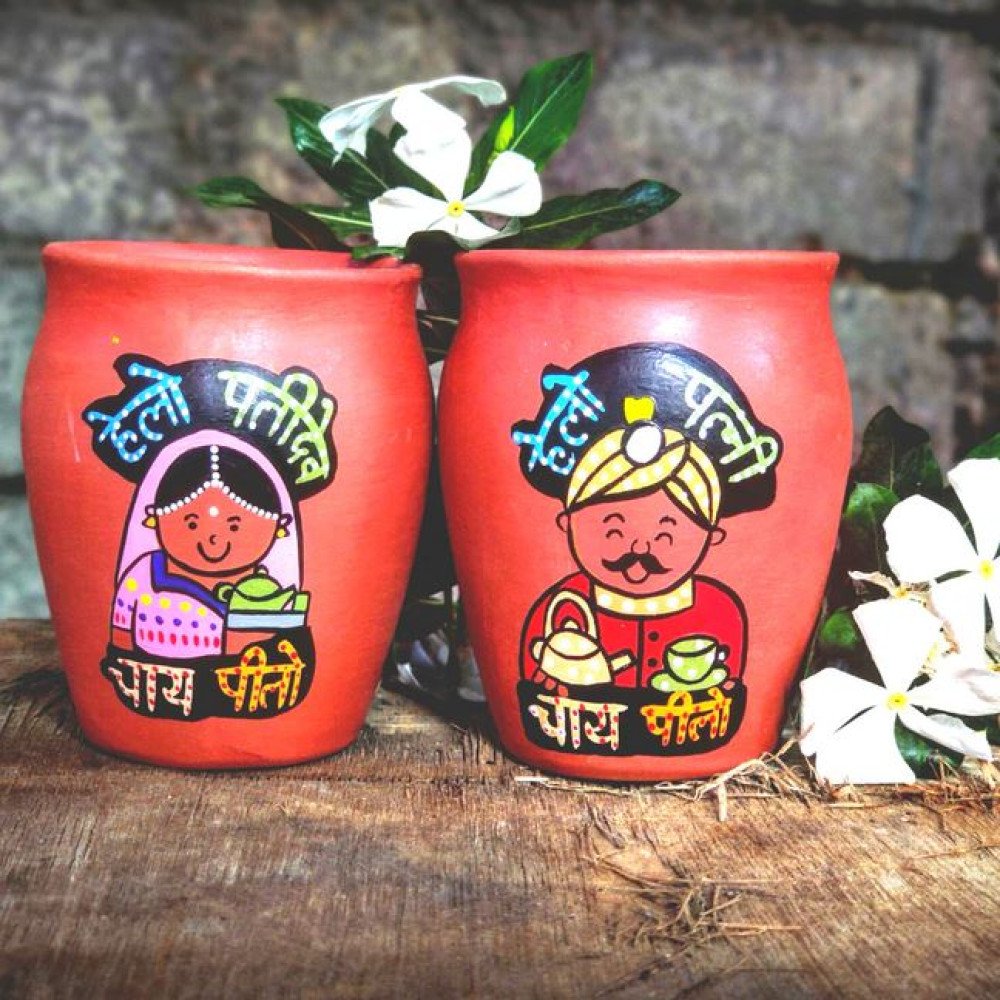 Happy Earth Studio Pati Patni Kulhads (Set of 2)