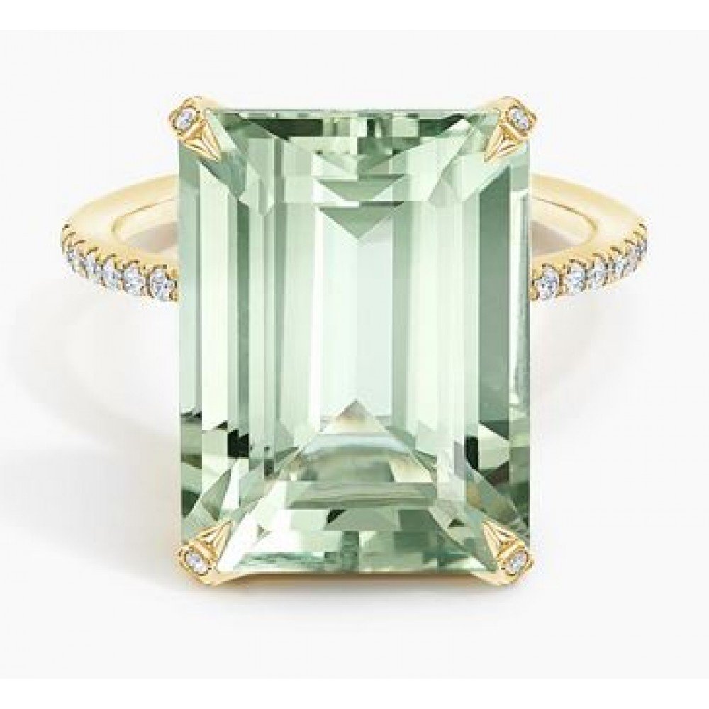 Festivity Prasiolite and Diamond Cocktail Ring 
