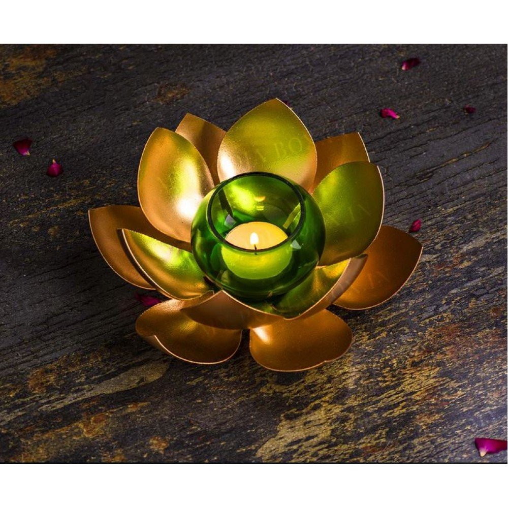 Handcrafted Lotus T-Light Candle Holder 