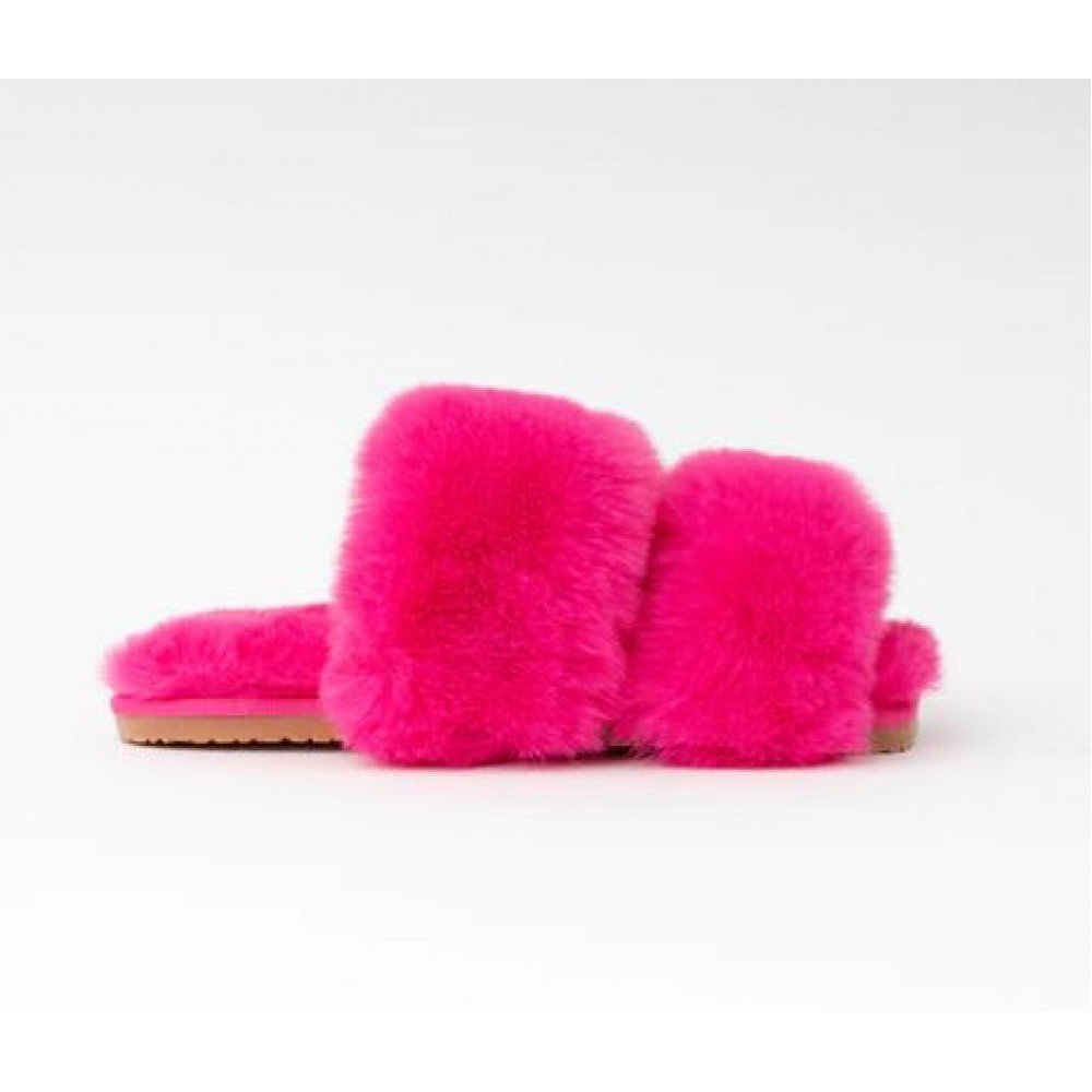 Plush Edit Slipper - Bow Pink