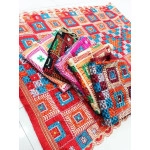 Festive Phulkari Machine- Embroidered Chinnon Dupatta - Beige (Various Colour Option)