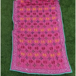 Parsi Work Hand Embroidered Georgette Dupatta - Pink