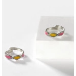 Oxidised Antique Kostha Window Toe Rings in 925 Silver