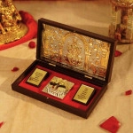 Gold Plated AshtaLakshmi in Brown Pooja Box