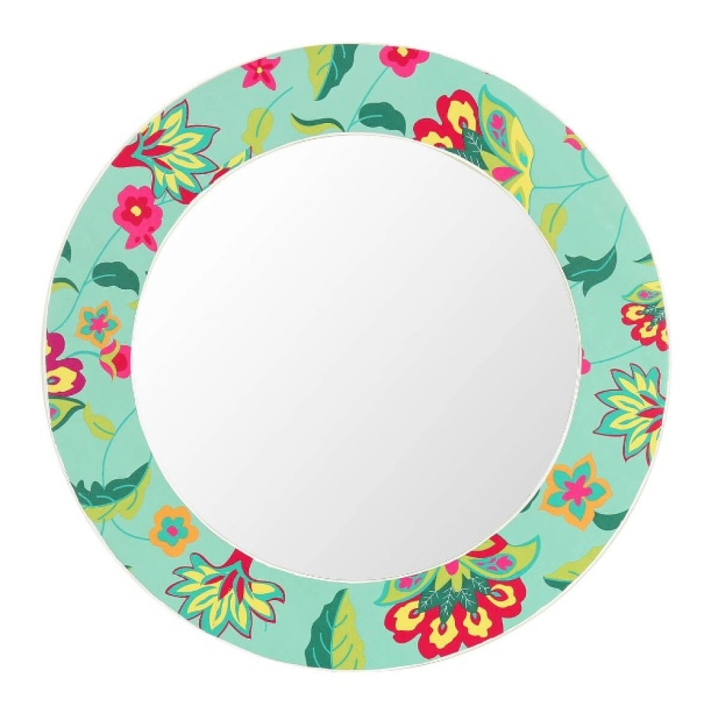 Neon Cyanic Pop Burst Wall Mirror