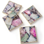 Mixed Agate Coasters 4 Pc Set