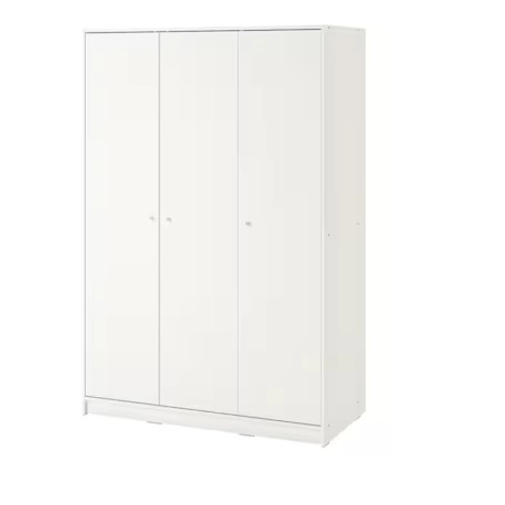 KLEPPSTAD Wardrobe with 3 doors, white