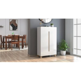 Oslo High Gloss 21 Pair Shoe Rack In White Finish