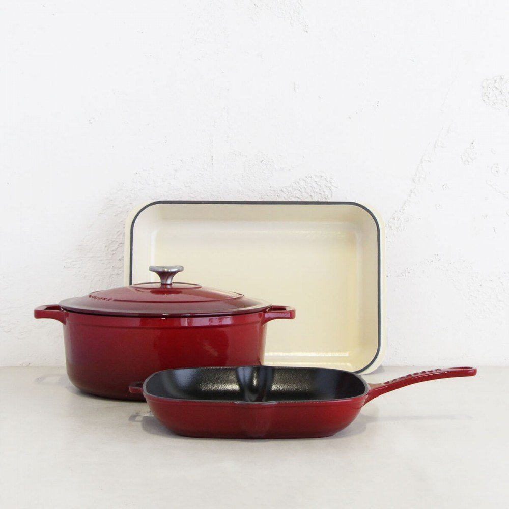 CHASSEUR FRENCH CAST IRON COOKWARE TRIO | LIMITED EDITION BORDEAUX RED