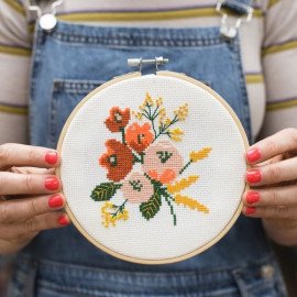 Amethyst Floral Cross Stitch Kit