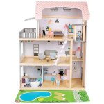 Little Angel - Kids Wooden Furnished Doll House Toy Play Set