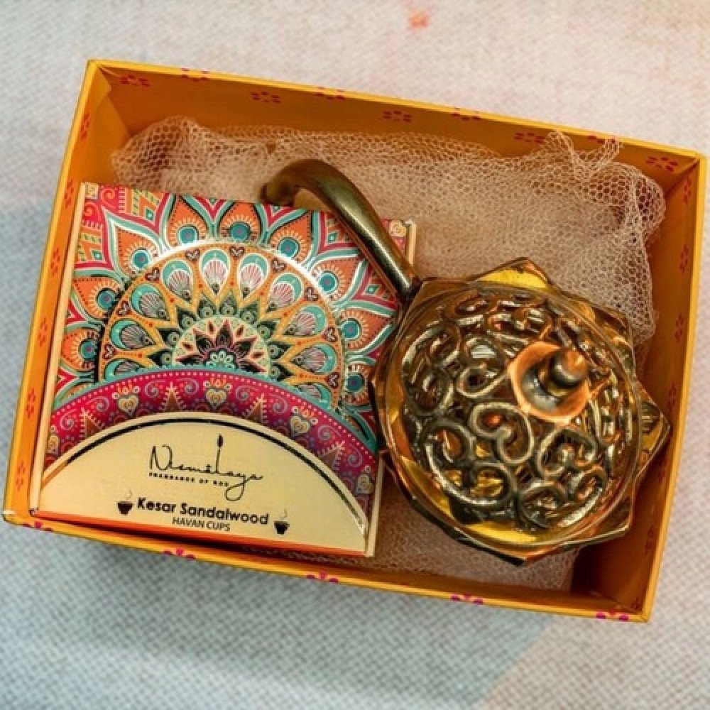 Sandalwood Havan Cup & Brass Dhuni