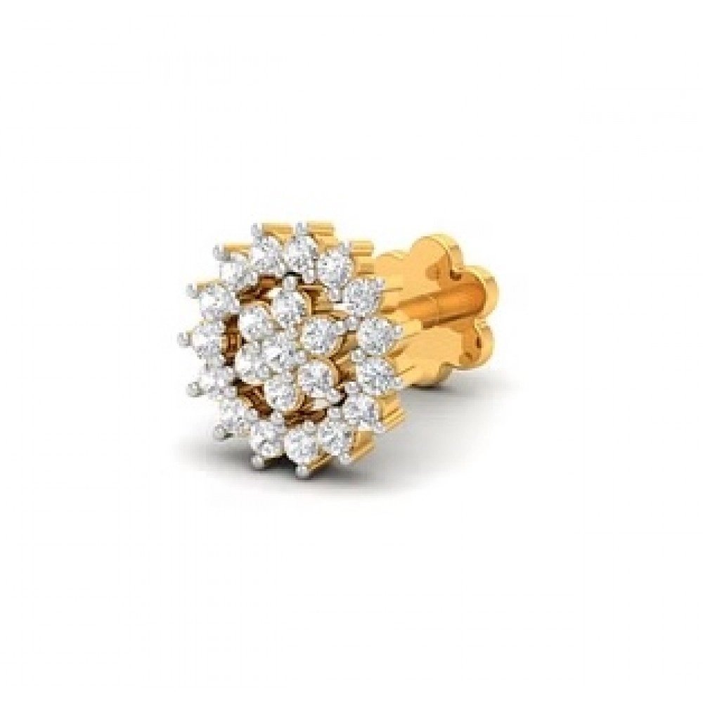 Cluster Halo Diamond Nose Pin