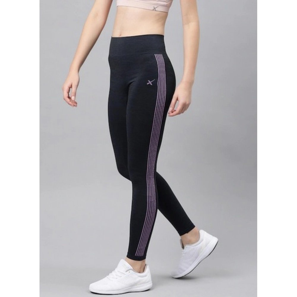 Women Navy Blue Solid Seamless Tights
