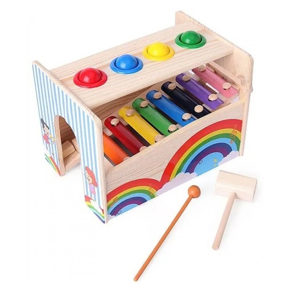 Prime 2 in 1 Knock the Ball with Xylophone - Multi colour