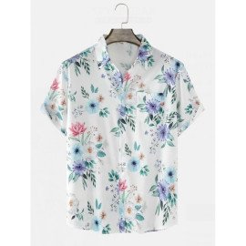 Delightful Floral Print Cotton Shirt