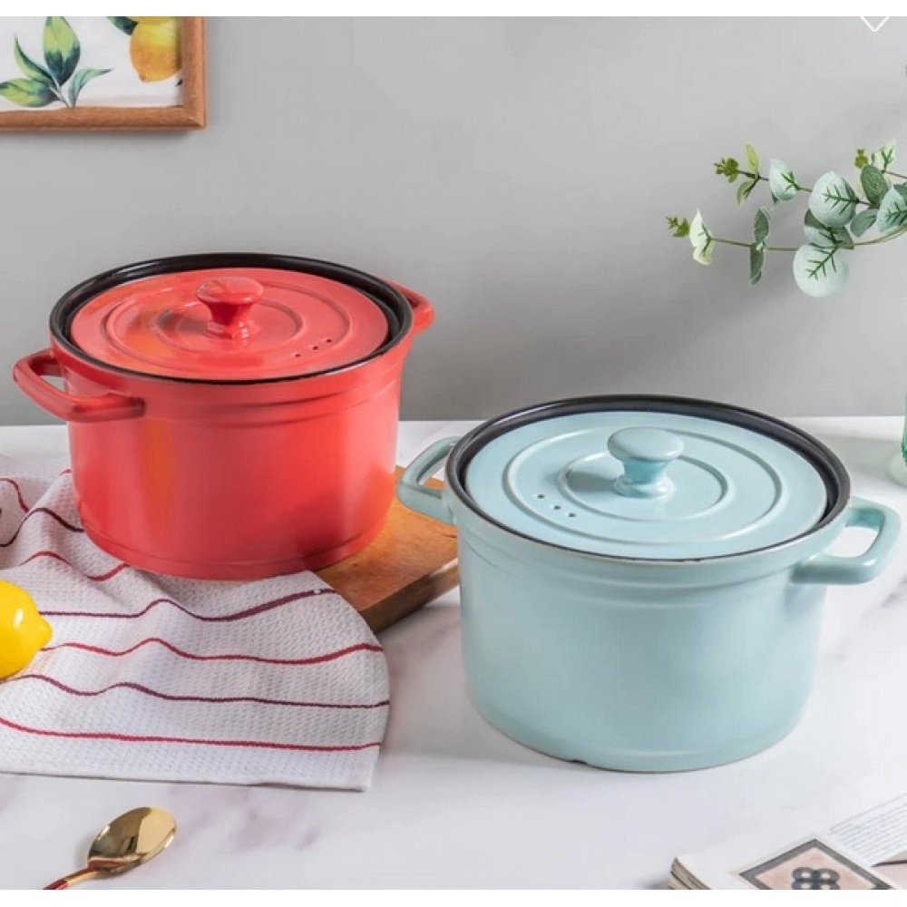 Ceramic Stock Pot With Lid Large