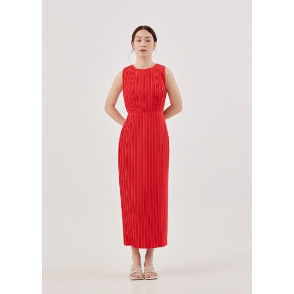 Jiselle Pleated Cut Out Dress