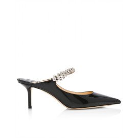 JIMMY CHOO BING PATENT MULE WITH EMBELLISHED STRAP 65