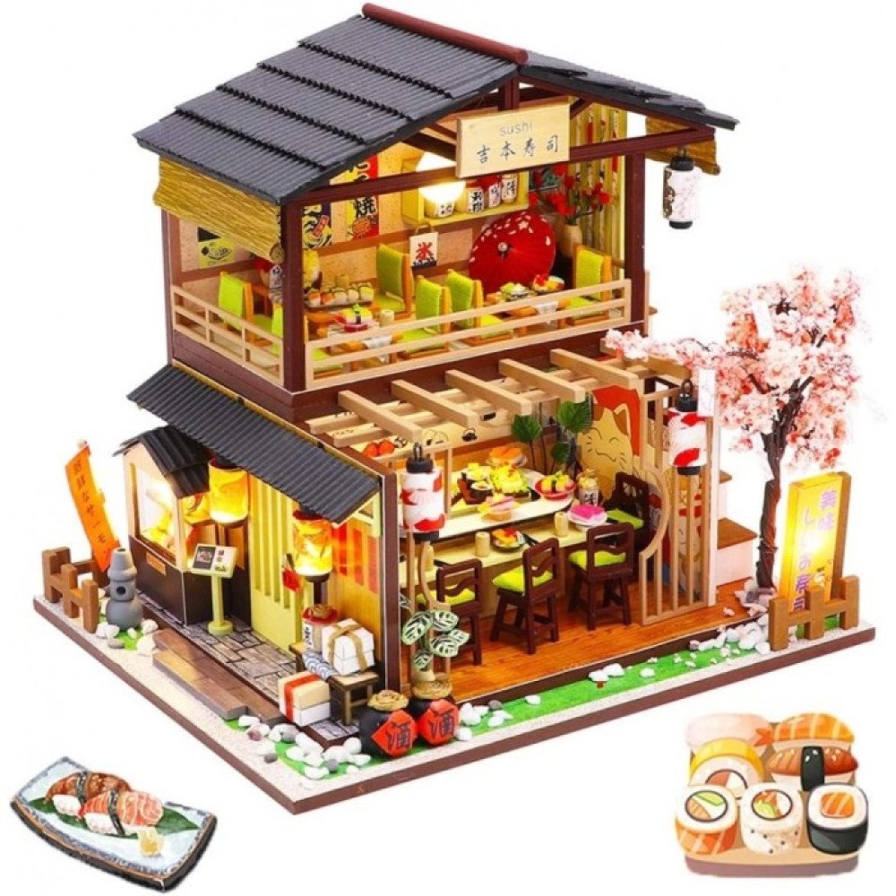 Spilay DIY Dollhouse Miniature with Wooden Furniture