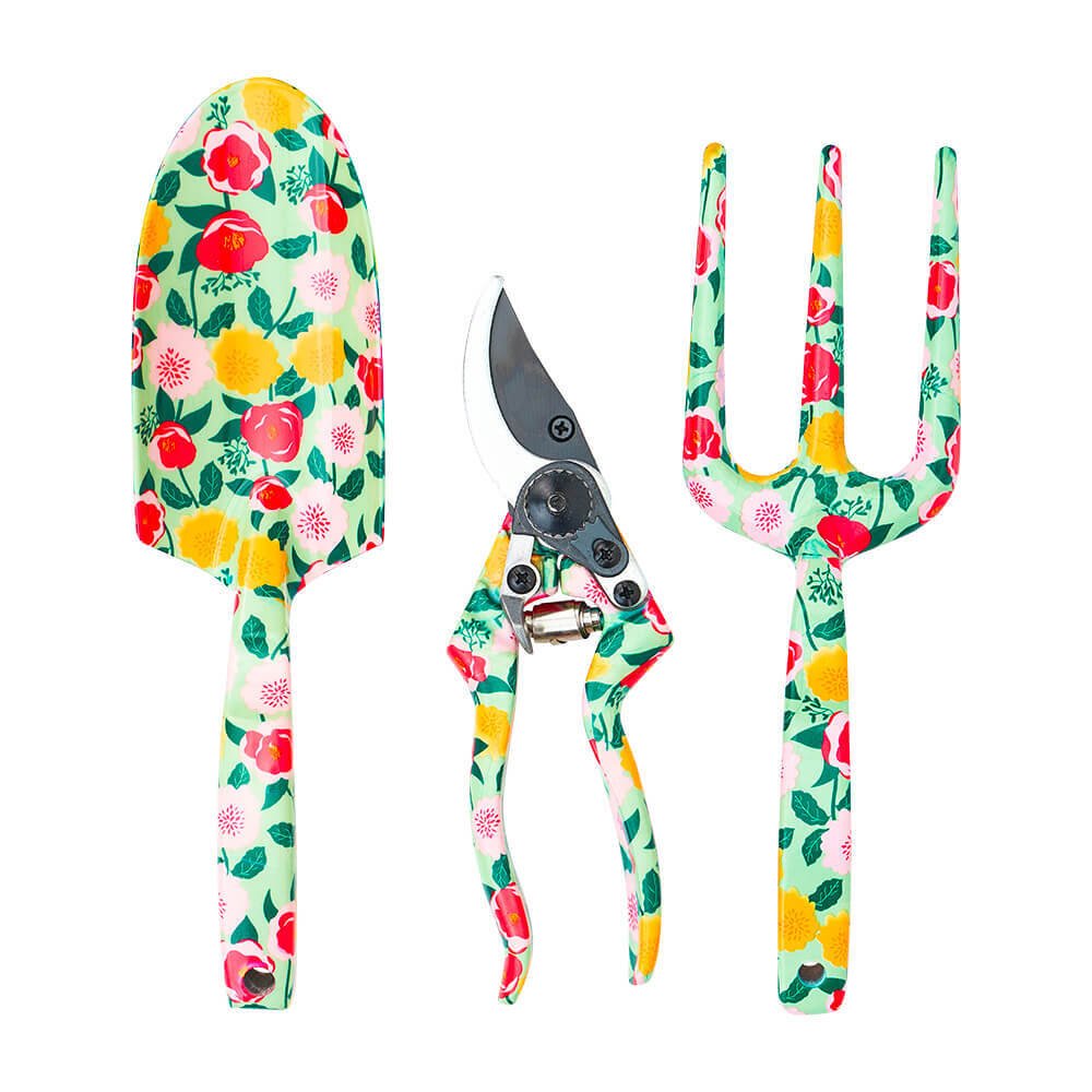 Mint Camellias Garden Tool Set