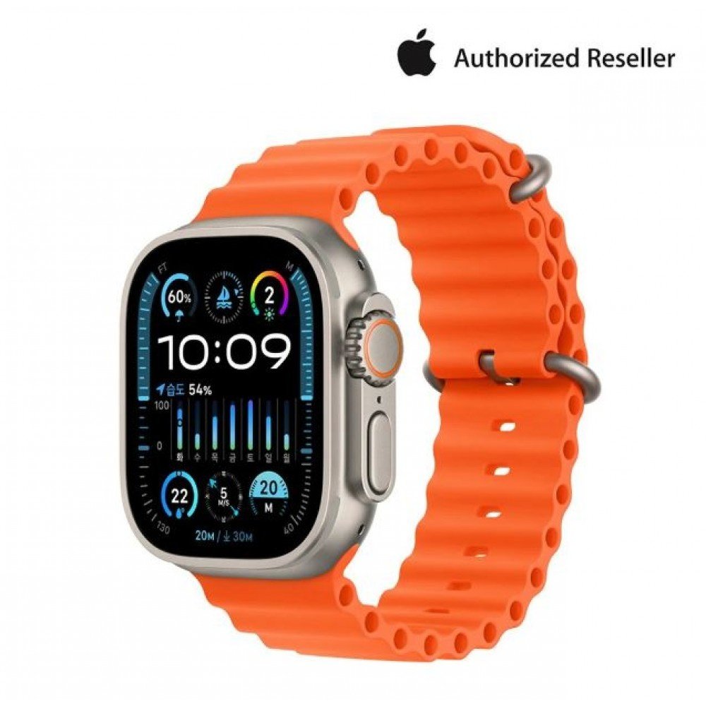 Apple Watch Ultra 2 Cellular 49mm Titanium Case Orange Ocean Band MREH3KH/A