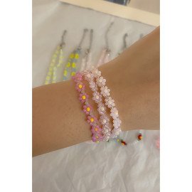 Pastel Bead Flower Bracelet