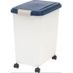 IRIS USA WeatherPro Airtight Dog, Cat, Bird & Other Pet Food Storage Bin Container with Attachable Casters