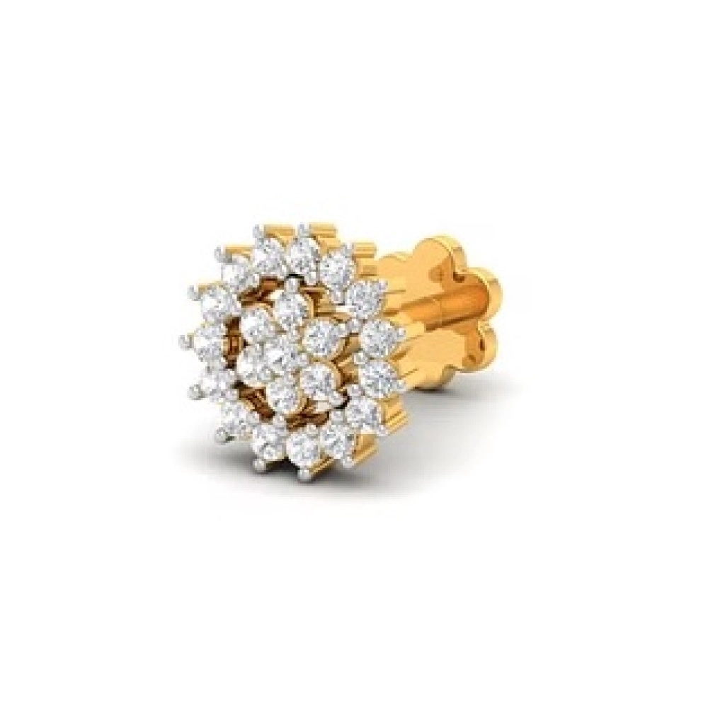 Cluster Halo Diamond Nose Pin