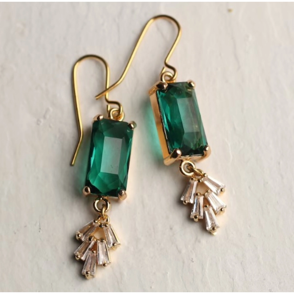 Art Deco Emerald Earrings