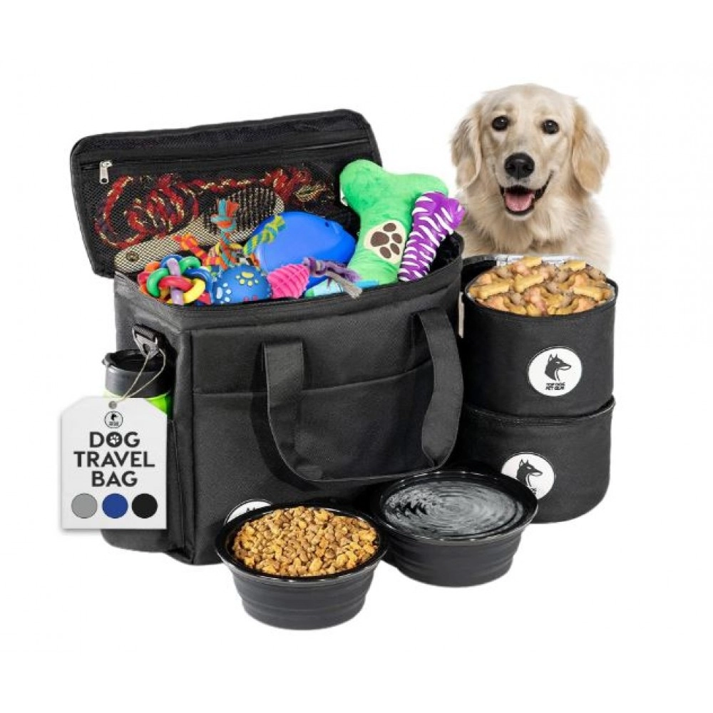 Top Dog Pet Gear Black Dog Travel Bag for Supplies