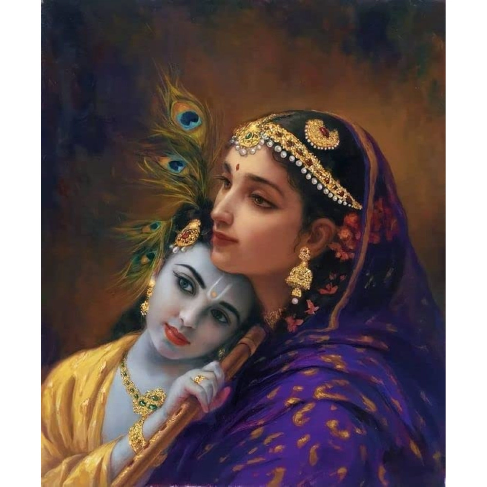 Yashoda With Krishna A Hand Painted Painting On Canvas