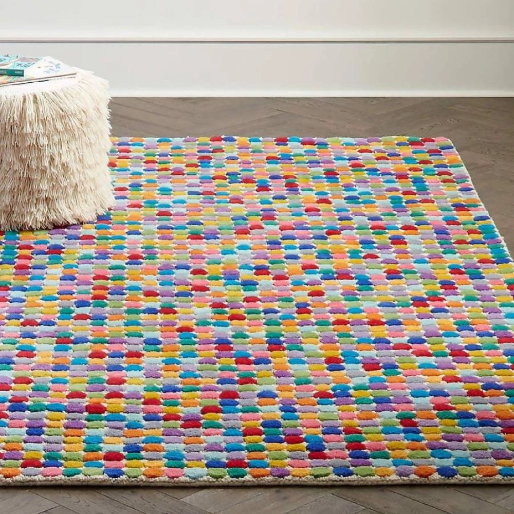 Novalee Pompom Kids & Novelty Multi Handmade Wool Carpet