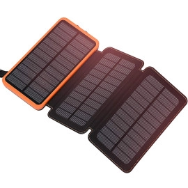 Feelle 24000Mah Solar Power Bank With 2 Usb Ports 