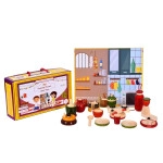 Khel Paani/ Wooden Cooking Set/ Kitchen Set for Kids/ 15 Pieces Toy Set