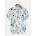 Delightful Floral Print Cotton Shirt