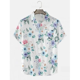 Delightful Floral Print Cotton Shirt