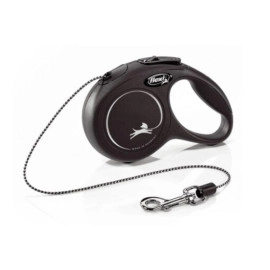 Flexi Classic Retractable Cord Leash for Cats & Small Dogs – Black