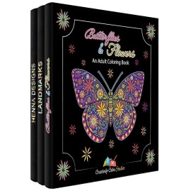  Adult Coloring Books Set - 3 Pack 