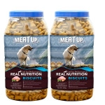 Meat Up Chicken Flavour Real Chicken Dog Biscuit For All Life Stages, 500g (Buy 1 Get 1 Free) 