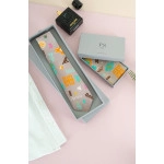 PS Men Lavender Orange Bandhani Kilim Print Crepe Tie With Matching Silkmul Pocket Square (Set Of 2)