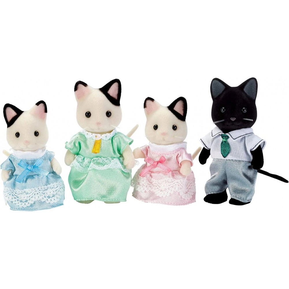 Calico Critters, Tuxedo Cat Family, Dolls, Dollhouse Figures, Collectible Toys, Multi, 3 inches 