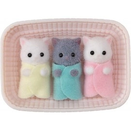 Calico Critters, Persian Cat Triplets, Dolls, Dollhouse Figures, Collectible Toys; Figures and Cradled Accessory Included 